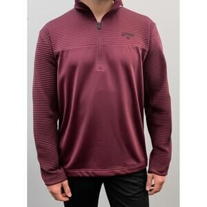 Callaway Mens Quarter-Zip Pullover Burgundy Golf Athletic Performance Activewear